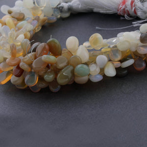 1 Strand Natural Ethiopian Opal Smooth Pear Briolettes - Welo Opal Pear Shape Beads 7x5mm-10x7mm 8.5 Inch BR4052 - Tucson Beads