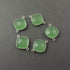 5 Pcs Green Chalcedony 925 Sterling Silver Faceted Cushion Double Bail Connector - 23mmx17mm SS391