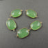 4 Pcs Green Chalcedony 925 Sterling Vermeil Faceted Rectangle Shape Pendant/ connector- SS380