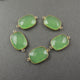 Listing is For (4) Pcs Green Chalcedony 925 Sterling Vermeil Faceted Rectangle Double Bail connector- SS380 - Tucson Beads