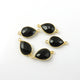 4 Pcs Black Onyx 925 Sterling Vermeil Faceted Pear Double Bail Conector - SS435 - Tucson Beads