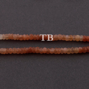1 Strand Peach Moonstone Rondelles Beads - Peach Monnstone Faceted Roundle Beads 5mm 13 Inches BR3879 - Tucson Beads