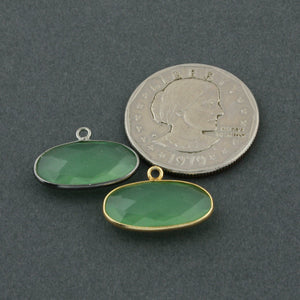 LISTING IS FOR Five (5) Pcs Green Chalcedony Faceted Oval Single Bail Pendant -SS232 (You Choose) - Tucson Beads