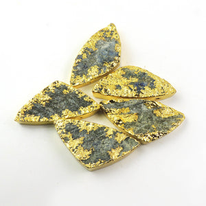 Sodalite Druzy Druzzy Drusy Electroplated 24K Gold Plated Edges - Restring Hole In Both Side DRZ005 - Tucson Beads