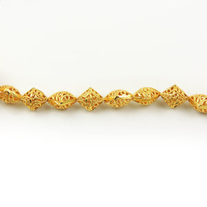 1 Strand Fine Quality Diamond Shape Beads 24K Gold Plated Over Copper - Diamond Shape Beads 18mmx14mm 7.5 Inches  Strand  GPC520 - Tucson Beads