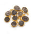 10 Pcs Mystic Gray Druzy Druzzy Drusy Bezel 925 Sterling vermeil Oval And Round Single Bail Pendant 13mmx8mm SS257