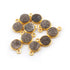 10 Pcs Mystic Grey And Brown Druzy Druzzy Drusy Charm Bezel 925 Sterling vermeil single Bail pendant 11mmX8mm SS259