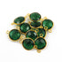 10 Pcs Green Onyx 24 Gold Plated Double Bail Connector - Green Onyx Faceted Round Connector 19mmx13mm/ 22mmx16mm PC214