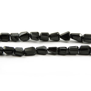 1 Strand Black Onyx Faceted Center Drill Briolettes - Nugget Beads 8mmx8mm-13mmx10mm 7 inches long BR4070 - Tucson Beads