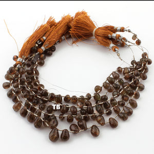 1 Strand Hessonite Faceted Side Drill Briolettes - Pear Shape Beads 7mmx5mm-9mmx5mm 8 Inches BR3256 - Tucson Beads