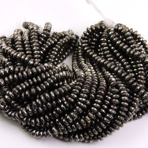 4 Strands AAA Quality Wheel Bead Black Copper Beads - Japanese Cap 6mm 7.5 inch Strand GPC679 - Tucson Beads