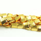 3 Strands Fine Quality Square Beads 24K Gold Plated Over Copper - Square Shape Beads 11mm 8 Inch Strand  GPC681 - Tucson Beads