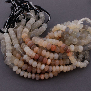 1 Strand Multi Moonstone Faceted Rondelles - Roundel Beads 9mm-10mm 7 Inches BR3859 - Tucson Beads