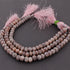 1 Strand Peach Moonstone Silver Coated Faceted Rondelles - Roundel Beads 8mm-9mm 8 Inches BR2615