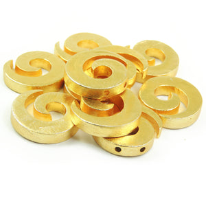 2 Pcs Gold Snail Charm - 24k Matte Gold Plated - Ammonite Shell Charm  33mmx31mm GPC270 - Tucson Beads