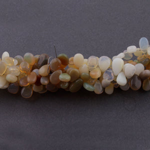 1 Strand Natural Ethiopian Opal Smooth Pear Briolettes - Welo Opal Pear Shape Beads 7x5mm-10x7mm 8.5 Inch BR4052 - Tucson Beads