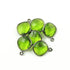 6 Pcs Peridot Oxidized Silver Faceted Cushion Shape Bail Pendant- Peridot Single bail Pendant 15mmx12mm SS399