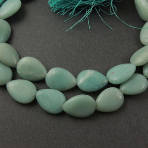 2 Strands Amazonite  Pear Drop Smooth Beads - Amazonite Briolettes 18mmx13mm 8 Inches long BR4067 - Tucson Beads