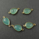 4 Pcs Blue Aqua Chalcedony 925 Sterling Vermeil Faceted Pear Double Bail Connector - SS417 - Tucson Beads