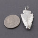 4 Silver Jasper Arrowhead Fully Silver Plated Pendant -  Electroplated With Silver Edge - AR193 - Tucson Beads