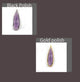 5 Pcs Amethyst Black Polish & Gold Plated Faceted Long Pear Drop Single Bail Pendant PC276 - Tucson Beads