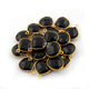 5 Pcs Black Onyx 24k Gold Plated Faceted Heart Shape Pendant & Connector PC279 - Tucson Beads