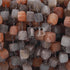 1 Feet  Multi Moonstone Cubes Beaded Chain - Moonstone Cubes Black wire wrapped Chain By foot BSC031