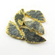 Sodalite Druzy Druzzy Drusy Electroplated 24K Gold Plated Edges - Restring Hole In Both Side DRZ006 - Tucson Beads