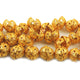 1 Strand 24k Gold Plated Designer Copper Casting Half Cap Beads - Jewelry- 20mmx11mm 8 Inches GPC104 - Tucson Beads