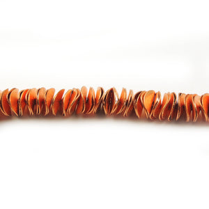 1 Strand Wavy Disc With Mat Finish Rose Gold Copper Beads - Potato Chips Beads 14mm 9 Inch Strand GPC639 - Tucson Beads