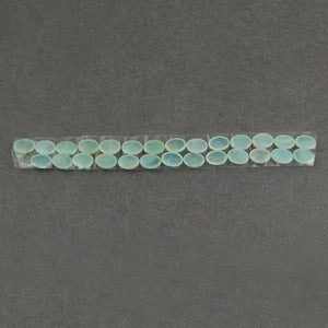 10 Pcs Prehnite Calibrated Smooth Cabochon Oval Flat Back Cap- Loose Gemstone Cabochon 7mmx5mm LGS278 - Tucson Beads