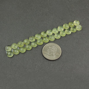 10 Pcs Prehnite Calibrated Smooth Cabochon Round Flat Back Cap- Loose Gemstone Cabochon 8mm LGS315 - Tucson Beads
