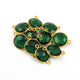 10 Pcs Green Onyx 24 Gold Plated Double Bail Connector - Green Onyx Faceted Round Connector 19mmx13mm PC214 - Tucson Beads