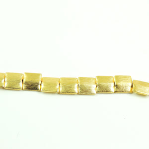 3 Strands Fine Quality Square Beads 24K Gold Plated Over Copper - Square Shape Beads 11mm 8 Inch Strand  GPC681 - Tucson Beads