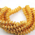 1 Strand Designer Fancy Wheel Beads 24k Gold  Plated On Copper--Copper Beads 13mm 8 INch Strand GPC689