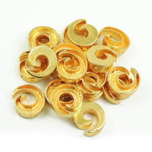 5 Pcs Gold Snail Charm - 24k Matte Gold Plated - Ammonite Shell Charm  22mmx19mm GPC214 - Tucson Beads