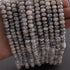 1 Long Strand Shaded Gray Moonstone Silver Coated Faceted Rondelles - Roundel Beads 7mm-8mm 13.5 Inches BR2532
