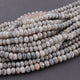 1 Long Strand Shaded Gray Moonstone Silver Coated Faceted Rondelles - Roundel Beads 7mm-8mm 13.5 Inches BR2532 - Tucson Beads