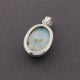1 Pc Genuine and Rare Larimar Oval Pendant - 925 Sterling Silver - Gemstone Pendant 36mmx22mm-10mmx5mm SJ235 - Tucson Beads