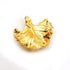 5 Pcs AAA Quality Golden Fancy Leaf Charm Pendant  24k Gold Plated 38mm  GPC573