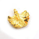 5 Pcs AAA Quality Golden Fancy Leaf Charm Pendant  24k Gold Plated 38mm  GPC573 - Tucson Beads