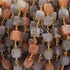 1 Feet Multi Moonstone Cubes Beaded Chain - Moonstone Cubes wire wrapped 24k Gold plated Chain By foot BSC030