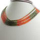 5 Strands Of Genuine Orange And Green Zircon Necklace -Faceted Round Nuggets Beads-Rare & Natural Tumble Necklace-Stunning Elegant  BR1944 - Tucson Beads