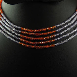 5 Strands Of Genuine Purple And Orange Zircon Necklace-Faceted Round Nuggets Beads-Rare & Natural Tumble Necklace-Stunning Elegant  BR1946 - Tucson Beads