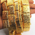 1 Strand Designer Big Rectangle Bar Beads  24K Gold Plated on Copper - Rectangle Bar Beads 21mmx24mm 8inch Strands GPC458