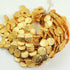 2 Strands 24k Gold Plated Designer Stamp Finish Copper Beads- 15mm Round Disc Stamp Beads -  8 Inches GPC354