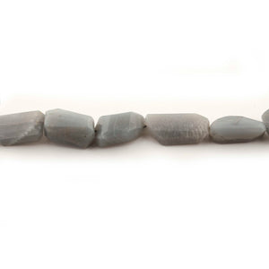 1 Long Strand Grey/Gray Chalcedony Faceted Tumbled Briolettes - Center Drill Nuggets Beads 15mmx11mm-23mmx16mm 17 Inches BR1584 - Tucson Beads