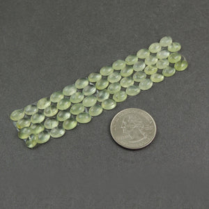 10 Pcs Prehnite Calibrated Smooth Cabochon Oval Flat Back Cab- Loose Gemstone Cabochon 8mmx6mm LGS313 - Tucson Beads