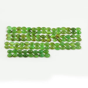 10 Pcs Prehnite Calibrated Smooth Cabochon Oval Flat Back Cab- Loose Gemstone Cabochon 7mmx5mm LGS053 - Tucson Beads