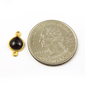 92 pcs Rhodonite Garnet 925 Sterling Vermeil Smooth Oval Double Bail Connector - Garnet Connector 12mmx7mm-13x7mm SS552 - Tucson Beads